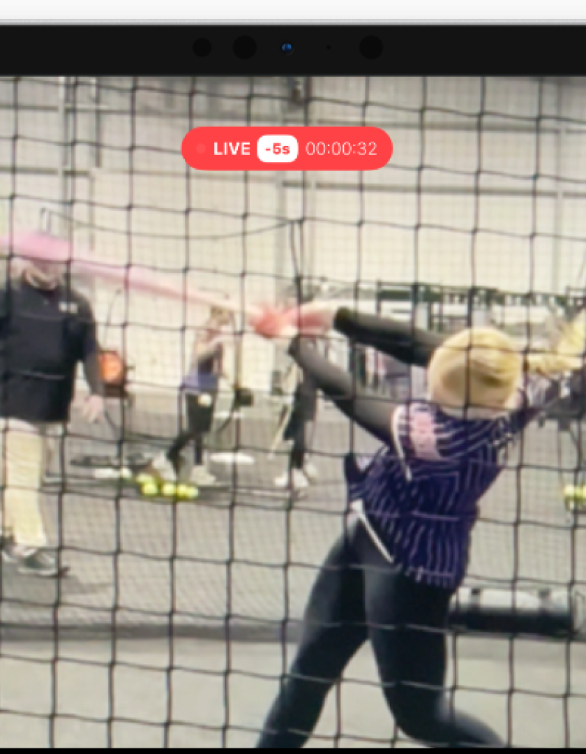 Loopr live delayed replay feature showing a baseball swing