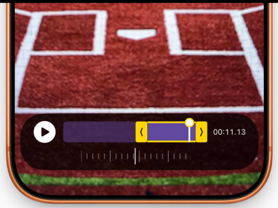 Loopr split view comparison feature showing two baseball swings side by side